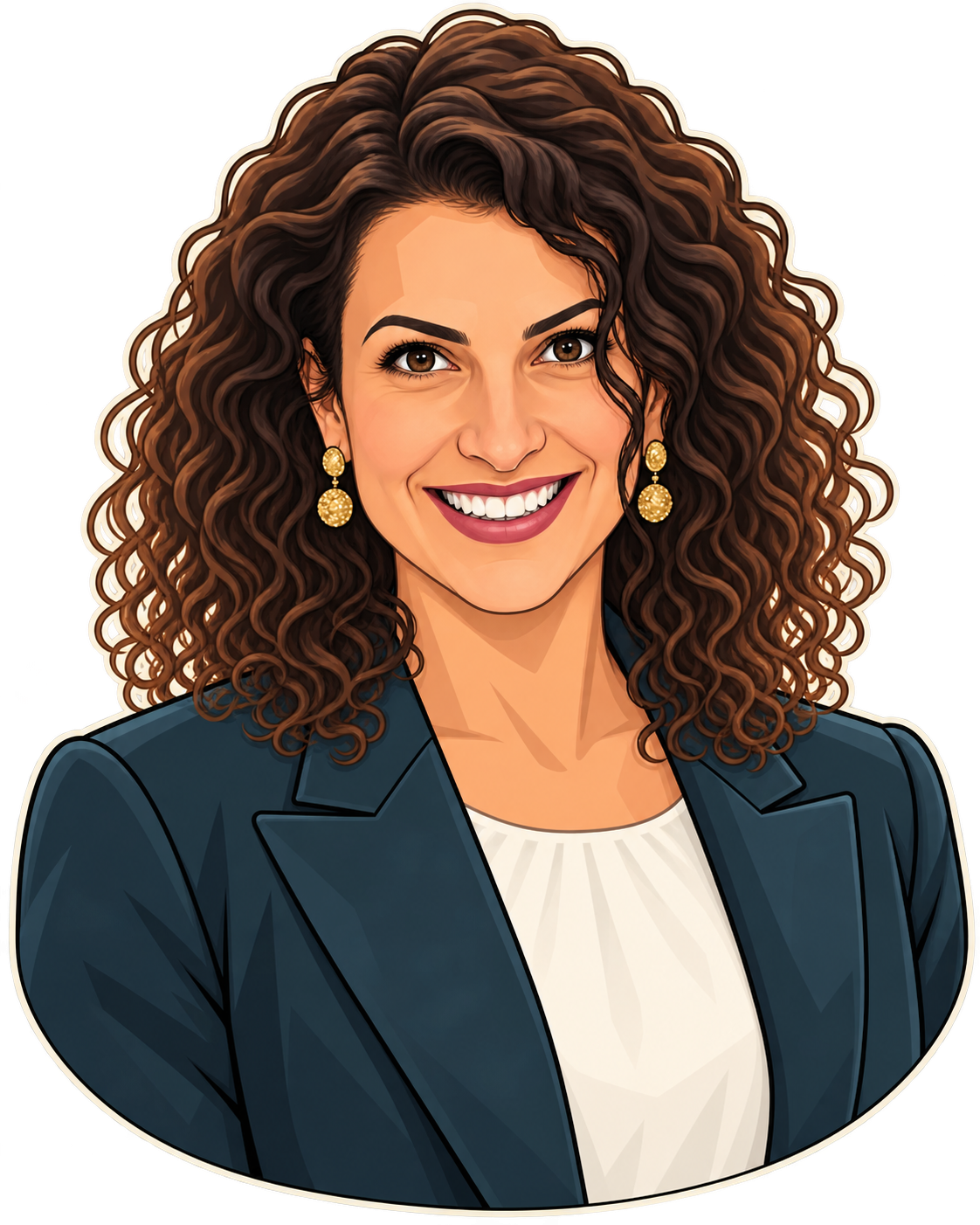 Illustrated portrait of Mandy Aquilini