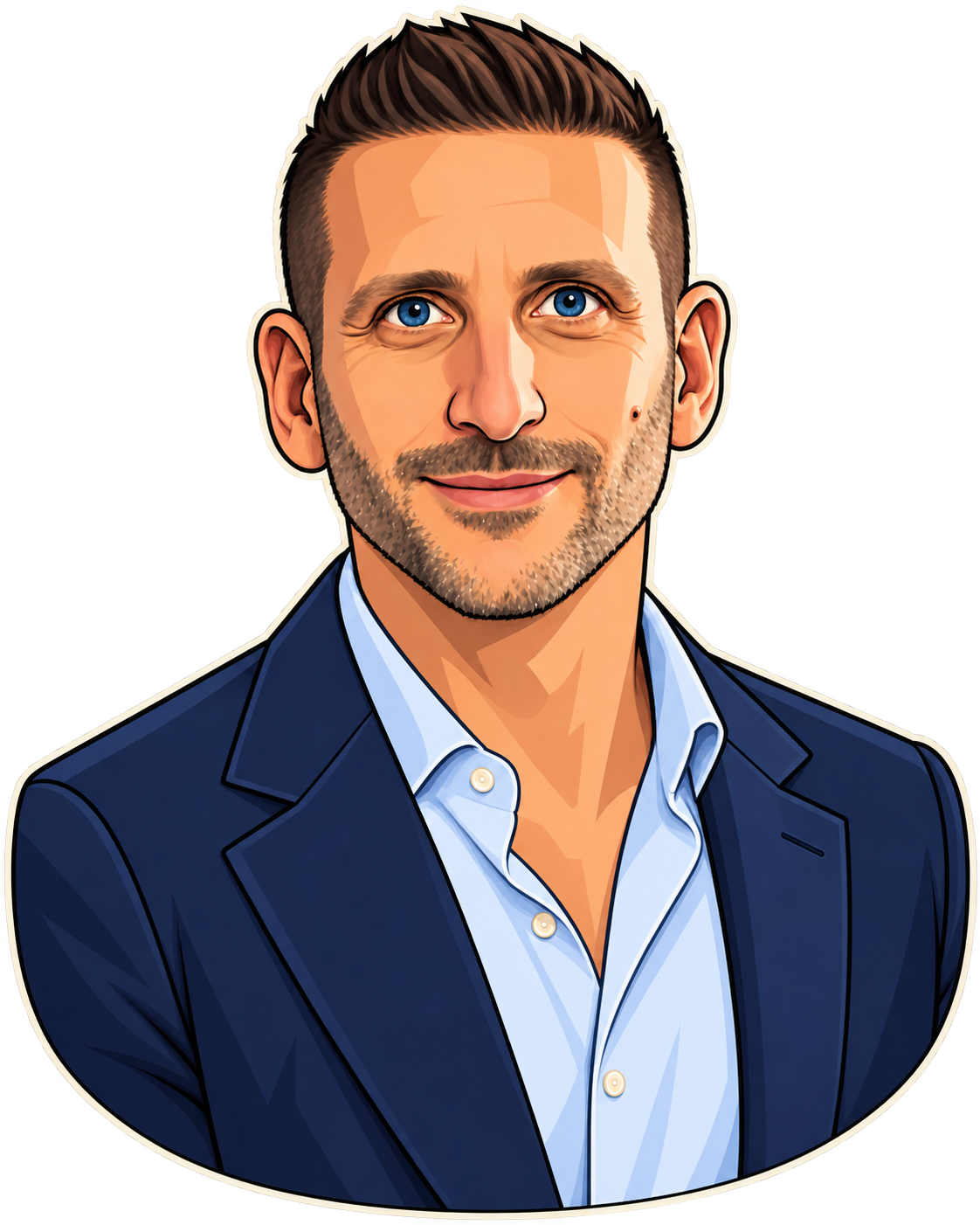 Illustrated portrait of Sergio Aquilini